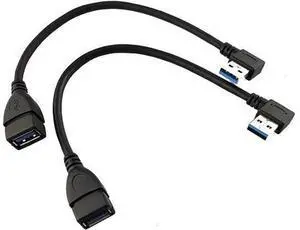 2Pack SuperSpeed USB 3.0 Angle Male to Female Extension Cable 15CM -2Pack Each of Left Angle and Right Angle 2Pack SuperSpeed USB 3.0 Angle Male to Female Extension Cable 15CM -2Pack Each of Left Angle and Right Angle