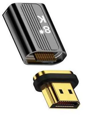 Vszerda HDMI Magnetic Connector HDMI 2.1 Male to Female 19Pin Contacts 8K Video Adapter for Laptop HDTV Vszerda HDMI Magnetic Connector HDMI 2.1 Male to Female 19Pin Contacts 8K Video Adapter for Laptop HDTV