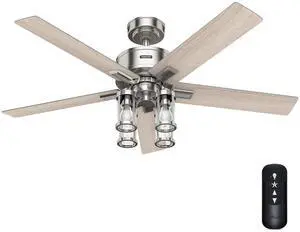 Hunter - Astwood II Indoor Ceiling Fan With Light, Remote, 52-inch, Casual-style, 4-speed WhisperWind Motor, Ceiling Fans for living rooms, bedrooms, home offices, kitchens Hunter - Astwood II Indoor Ceiling Fan With Light, Remote, 52-inch, Casual-style, 4-speed WhisperWind Motor, Ceiling Fans for living rooms, bedrooms, home offices, kitchens