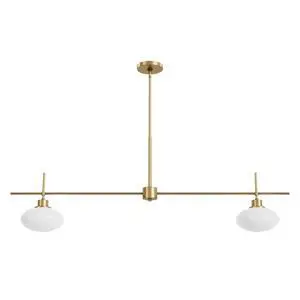 Hunter Getty Jasmine Roth 2 Light Large 52 Inch Linear Luxe Gold - Cased White Hunter Getty Jasmine Roth 2 Light Large 52 Inch Linear Luxe Gold - Cased White