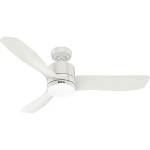 Hunter Bolsa 52 inch Indoor Ceiling Fan With Light and Remote Control, Fresh White Ceiling Fan, 6 Speed DC Motor, 52966, for Bedrooms, Living Rooms or Kitchens Hunter Bolsa 52 inch Indoor Ceiling Fan With Light and Remote Control, Fresh White Ceiling Fan, 6 Speed DC Motor, 52966, for Bedrooms, Living Rooms or Kitchens