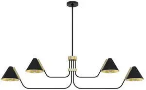 Hunter - Grove Isle 4-Light Matte Black, Extra Large Chandelier, Dimmable, Modern Style, Pharmacy Shaped, for Bedrooms, Kitchens, Dining, Living Rooms - 19206 Hunter - Grove Isle 4-Light Matte Black, Extra Large Chandelier, Dimmable, Modern Style, Pharmacy Shaped, for Bedrooms, Kitchens, Dining, Living Rooms - 19206