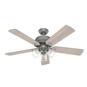 Hunter Fan Company, 52382, 52 inch Shady Grove Matte Silver Ceiling Fan with LED Light Kit and Pull Chain Hunter Fan Company, 52382, 52 inch Shady Grove Matte Silver Ceiling Fan with LED Light Kit and Pull Chain