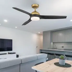 Luxe Gold 52 Inch 3 Blade Indoor Ceiling Fan, Ideal for Bedrooms and Living Rooms, Quiet DC Motor, LED Light with Remote Luxe Gold 52 Inch 3 Blade Indoor Ceiling Fan, Ideal for Bedrooms and Living Rooms, Quiet DC Motor, LED Light with Remote
