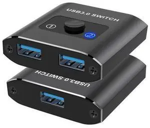 USB 3.0 Switch Selector - Bi-Directional 1 in 2 Out/ 2 in 1 Out, Share USB Devices Between 2 Computers for Printer, Keyboard, Scanner, Mouse - Compatible with Mac/Win/Linux USB 3.0 Switch Selector - Bi-Directional 1 in 2 Out/ 2 in 1 Out, Share USB Devices Between 2 Computers for Printer, Keyboard, Scanner, Mouse - Compatible with Mac/Win/Linux