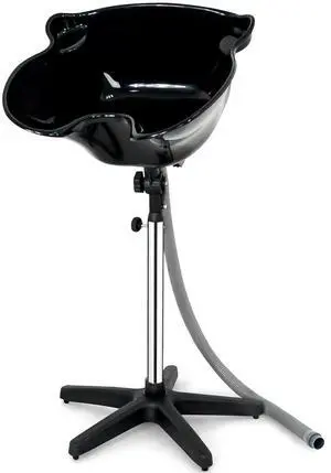 Height Adjustable Portable Salon Deep Shampoo Basin Sink Hair Treatment Bowl with Drain Hose Black Height Adjustable Portable Salon Deep Shampoo Basin Sink Hair Treatment Bowl with Drain Hose Black