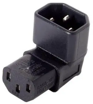 Vszerda IEC 320 C14 Male to C13 Female 90 Degree UP Angled Power Extension Connector Adapter 10A 250V for Monitor/Computer/PDU Chassis/Printer Vszerda IEC 320 C14 Male to C13 Female 90 Degree UP Angled Power Extension Connector Adapter 10A 250V for Monitor/Computer/PDU Chassis/Printer