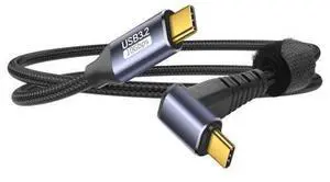 USB C to USB C 90 Degree Cable 10Gbps USB Type-C 3.1 Gen2 Male to Male Data Transfer 4K@60Hz Video Cable Support 100W Fast Charging (0.5M/1.6FT) USB C to USB C 90 Degree Cable 10Gbps USB Type-C 3.1 Gen2 Male to Male Data Transfer 4K@60Hz Video Cable Support 100W Fast Charging (0.5M/1.6FT)