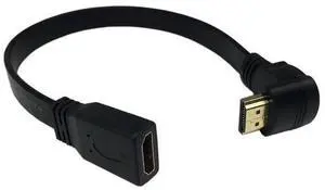 Vszerda 1FT Flat Slim High Speed HDMI Extension Cable A Female to 90 Degree Up Angle A Male Cable Vszerda 1FT Flat Slim High Speed HDMI Extension Cable A Female to 90 Degree Up Angle A Male Cable