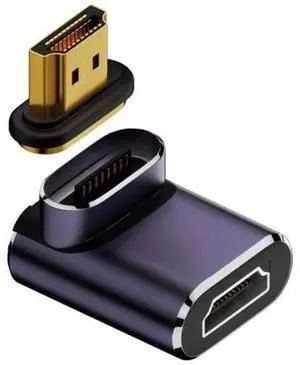 Vszerda HDMI 2.1 Magnetic Connector, HDMI Male to Female 90 Degree Down Angled 8K@60Hz 4K@120Hz 48Gbps High Speed Gold Plated Gender Change Adapter Vszerda HDMI 2.1 Magnetic Connector, HDMI Male to Female 90 Degree Down Angled 8K@60Hz 4K@120Hz 48Gbps High Speed Gold Plated Gender Change Adapter