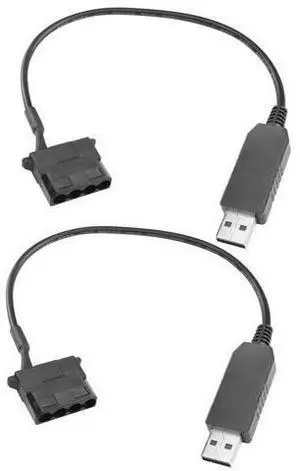 Vszerda 12V USB to Molex Fan Step-Up Cable 2 Pack USB Port to 12V Molex Computer PC Fan Adaptor Connector Power Supply Cable(11.8"/30cm) Vszerda 12V USB to Molex Fan Step-Up Cable 2 Pack USB Port to 12V Molex Computer PC Fan Adaptor Connector Power Supply Cable(11.8"/30cm)