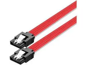 SATA 3.0 Cable,Sleeved SATA III Straight HDD SDD Data Cable,Nylon Braided Cable with Locking Latch for SATA HDD, SSD, CD Driver, CD Writer - 18 inches,Red SATA 3.0 Cable,Sleeved SATA III Straight HDD SDD Data Cable,Nylon Braided Cable with Locking Latch for SATA HDD, SSD, CD Driver, CD Writer - 18 inches,Red