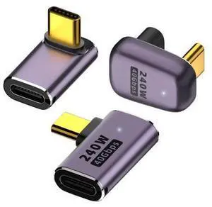 Vszerda USB C 90 Degree Adapter,USB C Right Angle Adapter with 40 Gbps PD 240W 8K@60hz Video Charge (E-3PCS) Vszerda USB C 90 Degree Adapter,USB C Right Angle Adapter with 40 Gbps PD 240W 8K@60hz Video Charge (E-3PCS)