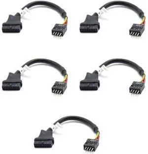 5PCS USB 3.0 20 Pin Motherboard Header To Usb 2.0 9 Pin Adapter Converter Cable Male Female for Computer PC Adapter Cord 5PCS USB 3.0 20 Pin Motherboard Header To Usb 2.0 9 Pin Adapter Converter Cable Male Female for Computer PC Adapter Cord
