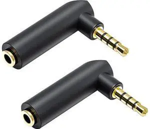 Right Angle 3.5mm, 90 Degree Audio Adapter Headphone Jack TRRS 1/8" Male to Female Connector for Laptop, Xbox Controler, Smartphone, Roku Remote (2-Pack) Right Angle 3.5mm, 90 Degree Audio Adapter Headphone Jack TRRS 1/8" Male to Female Connector for Laptop, Xbox Controler, Smartphone, Roku Remote (2-Pack)