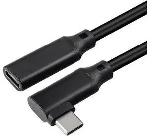 USB Type C Male to Female Adapter,USB-C USB 3.1 Type-C Right & Left Angled 90 Degree 4K@60Hz UHD with Audio/5A/10Gbps Extension Cable Laptop & Tablet & Cell Phone - 8inch,Black USB Type C Male to Female Adapter,USB-C USB 3.1 Type-C Right & Left Angled 90 Degree 4K@60Hz UHD with Audio/5A/10Gbps Extension Cable Laptop & Tablet & Cell Phone - 8inch,Black