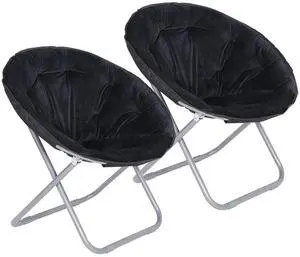 Folding Faux Fur Moon Chair Soft Plush Lounge Chair Moon Chair with Metal Frame for Bedroom, Living Room, Dorm Rooms, Apartments and Courtyard, Black Folding Faux Fur Moon Chair Soft Plush Lounge Chair Moon Chair with Metal Frame for Bedroom, Living Room, Dorm Rooms, Apartments and Courtyard, Black