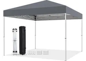 Nova Microdermabrasion 10 X 10ft Pop Up Canopy Tent Easy Set up Outdoor Instant Straight Legs Portable Gazebo Shelter with Wheeled Bag for Camp Beach Patio and Garden (Grey) Nova Microdermabrasion 10 X 10ft Pop Up Canopy Tent Easy Set up Outdoor Instant Straight Legs Portable Gazebo Shelter with Wheeled Bag for Camp Beach Patio and Garden (Grey)