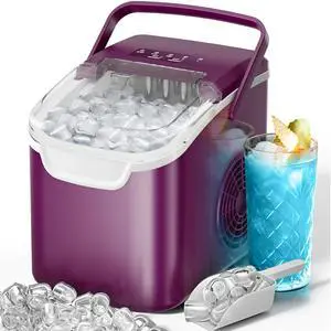 Kismile Ice Makers Countertop with Handle,8 Cubes in 6 Mins,Portable Ice Maker Machine with Self-Cleaning for Home/Office(Purple) Kismile Ice Makers Countertop with Handle,8 Cubes in 6 Mins,Portable Ice Maker Machine with Self-Cleaning for Home/Office(Purple)