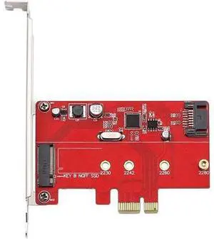 PCIe X1 to M.2(NGFF) + SATA 6G (HDD/SSD) with Standard Profile Bracket,ASM1061 Chipset PCI-Express to B Key M.2 SATA SSD 2280 2260 2242 2230 w/ SATA III Port PCIe X1 to M.2(NGFF) + SATA 6G (HDD/SSD) with Standard Profile Bracket,ASM1061 Chipset PCI-Express to B Key M.2 SATA SSD 2280 2260 2242 2230 w/ SATA III Port