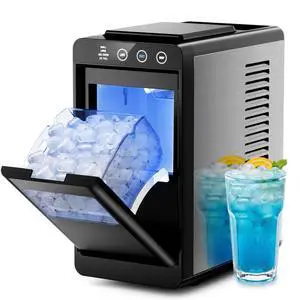 Kismile Portable Countertop Ice Maker Machine, 26lbs Ice in 24Hrs, Self-Cleaning Ice Maker with Selectable Ice Size & Internal Light, Compact Design for Home/Kitchen/Bar Kismile Portable Countertop Ice Maker Machine, 26lbs Ice in 24Hrs, Self-Cleaning Ice Maker with Selectable Ice Size & Internal Light, Compact Design for Home/Kitchen/Bar
