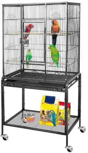 Nova Microdermabrasion 53-Inch Large Wrought Iron Bird Cage with Stand and Perch for Parrots, Cockatiels, Parakeets, and Macaws (Black) Nova Microdermabrasion 53-Inch Large Wrought Iron Bird Cage with Stand and Perch for Parrots, Cockatiels, Parakeets, and Macaws (Black)