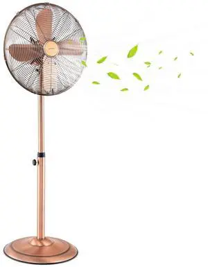 COSTWAY 16" High-Velocity Metal Pedestal Fan with Adjustable Height & 75° Oscillation, 3-Speed Standing Floor Fan for Home, Office & Kitchen (Copper) COSTWAY 16" High-Velocity Metal Pedestal Fan with Adjustable Height & 75° Oscillation, 3-Speed Standing Floor Fan for Home, Office & Kitchen (Copper)