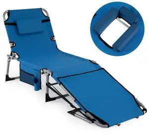 COSTWAY Tanning Chair with Face Hole, Folding Sun Bathing Lounge Chair with Armrest, Side Pocket & Protective Flap, Face Down Layout Chair for Beach, Patio, Pool, Outside (1, Blue) COSTWAY Tanning Chair with Face Hole, Folding Sun Bathing Lounge Chair with Armrest, Side Pocket & Protective Flap, Face Down Layout Chair for Beach, Patio, Pool, Outside (1, Blue)