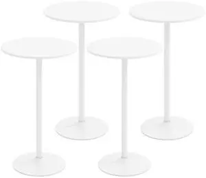 COSTWAY Round Bistro Table Set of 4, Height Adjustable Bar Height Cocktail Table, High Top Pub Table Snack Table with Heavy-Duty Metal Base for Home Bar, Dining Room, Restaurant, White COSTWAY Round Bistro Table Set of 4, Height Adjustable Bar Height Cocktail Table, High Top Pub Table Snack Table with Heavy-Duty Metal Base for Home Bar, Dining Room, Restaurant, White