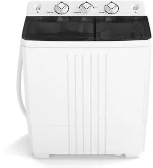 COSTWAY Portable Washing Machine, Twin Tub 20Lbs Capacity, Compact Laundry Washer(12Lbs) and Spinner(8Lbs), Durable Design for Apartment Dorm RV, Black+White COSTWAY Portable Washing Machine, Twin Tub 20Lbs Capacity, Compact Laundry Washer(12Lbs) and Spinner(8Lbs), Durable Design for Apartment Dorm RV, Black+White