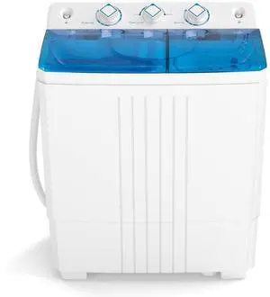 COSTWAY Portable Washing Machine, Twin Tub 20Lbs Capacity, Compact Laundry Washer(12Lbs) and Spinner(8Lbs), Durable Design for Apartment Dorm RV, Blue+White COSTWAY Portable Washing Machine, Twin Tub 20Lbs Capacity, Compact Laundry Washer(12Lbs) and Spinner(8Lbs), Durable Design for Apartment Dorm RV, Blue+White