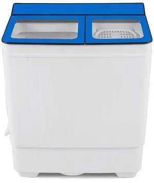 COSTWAY Portable Washing Machine, 26 lbs Laundry Machine with 18 LBS Washer & 8 LBS Spinner Combo, Twin Tub Washer with Built-in Drain Pump for Apartments, RVs, Dorms, Blue COSTWAY Portable Washing Machine, 26 lbs Laundry Machine with 18 LBS Washer & 8 LBS Spinner Combo, Twin Tub Washer with Built-in Drain Pump for Apartments, RVs, Dorms, Blue