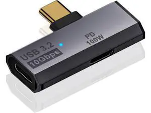 2 in 1 USB C Splitter 10Gbps, 90 Degree USB C Male to Dual Female Adapter 100W, Type C Headphone Adapter for Rog Ally, Steam Deck, iPhone 15 Series and More Devices-Grey 2 in 1 USB C Splitter 10Gbps, 90 Degree USB C Male to Dual Female Adapter 100W, Type C Headphone Adapter for Rog Ally, Steam Deck, iPhone 15 Series and More Devices-Grey