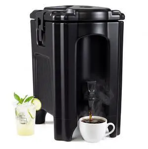 COSTWAY 5 Gal Insulated Beverage Dispenser, Commercial Coffee Tea Iced Thermal Drink Server Containers w/Two-Stage Faucet, Hot and Cold Water Dispensers for Catering, Party & Restaurant Shop Event COSTWAY 5 Gal Insulated Beverage Dispenser, Commercial Coffee Tea Iced Thermal Drink Server Containers w/Two-Stage Faucet, Hot and Cold Water Dispensers for Catering, Party & Restaurant Shop Event