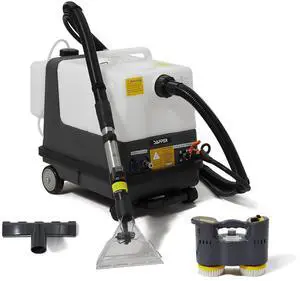 Dapper Commercial Carpet and Upholstery Extractor Cleaning Machine with Steam, Spray-Vacuum, & Mite Remover. 2.5 Gal Tank Designed for Deep Cleaning. Dual Separate Circuit Power Cords Dapper Commercial Carpet and Upholstery Extractor Cleaning Machine with Steam, Spray-Vacuum, & Mite Remover. 2.5 Gal Tank Designed for Deep Cleaning. Dual Separate Circuit Power Cords