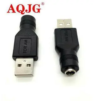 2pcs 5.5*2.1 mm female jack to USB 2.0 Male Plug 5V DC Power Plugs Connector Adapter Laptop PC 2pcs 5.5*2.1 mm female jack to USB 2.0 Male Plug 5V DC Power Plugs Connector Adapter Laptop PC