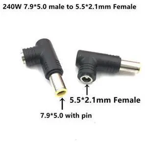 240W 5.5 x 2.1 mm female to 7.9 x 5.5 mm male DC Power Connector Adapter Converter 5.5*2.1 to 7.9*5.5 mm For Laptop 240W 5.5 x 2.1 mm female to 7.9 x 5.5 mm male DC Power Connector Adapter Converter 5.5*2.1 to 7.9*5.5 mm For Laptop