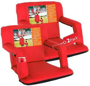 Wide Stadium Seat for Bleachers with Back Support -2 Pack Reclining Adults Camping Stadium Chair Extra Thick Cushion Bleacher Seats Waterproof Black Wide Stadium Seat for Bleachers with Back Support -2 Pack Reclining Adults Camping Stadium Chair Extra Thick Cushion Bleacher Seats Waterproof Black