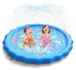 QPAU Splash Pads for Toddlers 1-3, Durable 67" Baby Splash Pad, Outdoor Sprinkler for Kids Toddler Toys, Summer Water Play Mat for Girl Boy Birthday Gift 2 Year Old QPAU Splash Pads for Toddlers 1-3, Durable 67" Baby Splash Pad, Outdoor Sprinkler for Kids Toddler Toys, Summer Water Play Mat for Girl Boy Birthday Gift 2 Year Old