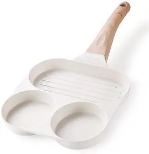 CAROTE Egg Pan Omelette Pan, 3-In-1 Divided Nonstick Grill Pan, Pancake Pan and Healthy Egg CookerSuitable for Gas Stove & Induction Cookware, White Granite CAROTE Egg Pan Omelette Pan, 3-In-1 Divided Nonstick Grill Pan, Pancake Pan and Healthy Egg CookerSuitable for Gas Stove & Induction Cookware, White Granite