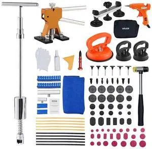 VEVOR Dent Puller Kit, 100 PCS Paintless Dent Removal Kit with Golden Lifter, Bridge Puller, Slide Hammer T-Bar, Glue Gun, Auto Body Hail Damage Remover Tools for Car Refrigerator Door Ding Repair VEVOR Dent Puller Kit, 100 PCS Paintless Dent Removal Kit with Golden Lifter, Bridge Puller, Slide Hammer T-Bar, Glue Gun, Auto Body Hail Damage Remover Tools for Car Refrigerator Door Ding Repair