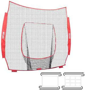 7x7ft Baseball Softball Practice Net, Portable Baseball Training Net for Hitting Batting Catching Pitching, Backstop Baseball Equipment Training Net 7x7ft Baseball Softball Practice Net, Portable Baseball Training Net for Hitting Batting Catching Pitching, Backstop Baseball Equipment Training Net