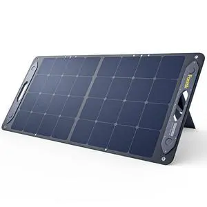 100W Portable Solar Panel, 23% High Efficiency Mono Foldable Solar Panel for Power Station with Adjustable Kickstand, Off Grid System for Camping, Road Trip, Emergency Black 100W Portable Solar Panel, 23% High Efficiency Mono Foldable Solar Panel for Power Station with Adjustable Kickstand, Off Grid System for Camping, Road Trip, Emergency Black
