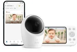 eufy Security Baby Monitor, Hybrid Wi-Fi and No Wi-Fi Connection, 24/7 Recording in app, Pan-Tilt, Portable Camera with Built-in Battery, ANR eufy Security Baby Monitor, Hybrid Wi-Fi and No Wi-Fi Connection, 24/7 Recording in app, Pan-Tilt, Portable Camera with Built-in Battery, ANR