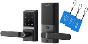 eufy Smart Lock C33 with 3pcs NFC Card, Keyless Fingerprint Door Lock with Handle, Built-in Wi-Fi, Remote Control, Biometric Entry, Auto-Locking eufy Smart Lock C33 with 3pcs NFC Card, Keyless Fingerprint Door Lock with Handle, Built-in Wi-Fi, Remote Control, Biometric Entry, Auto-Locking
