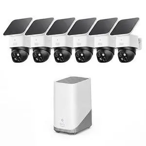 eufy Security SoloCam S340, 6-cam kit, Solar Security Cameras Wireless Outdoor, 360° Pan & Tilt Surveillance, No Blind Spots, 2.4 GHz Wi-Fi, No Monthly Fee eufy Security SoloCam S340, 6-cam kit, Solar Security Cameras Wireless Outdoor, 360° Pan & Tilt Surveillance, No Blind Spots, 2.4 GHz Wi-Fi, No Monthly Fee