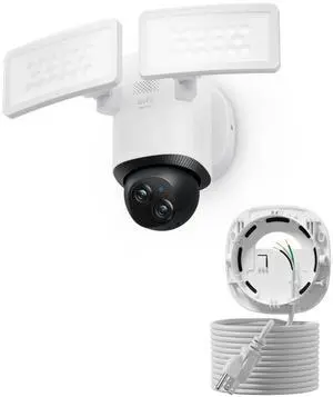 eufy Floodlight Camera E340(with AC Cable),Security Camera Outdoor, 360° PTZ, 24/7 Recording, 2.4G/5G Wi-Fi, 2000 LM, Motion Detection, Built-in Siren, Dual Cam, HB3 Compatible, No Monthly Fee eufy Floodlight Camera E340(with AC Cable),Security Camera Outdoor, 360° PTZ, 24/7 Recording, 2.4G/5G Wi-Fi, 2000 LM, Motion Detection, Built-in Siren, Dual Cam, HB3 Compatible, No Monthly Fee