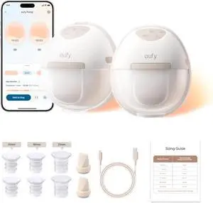 eufy Security Heated Breast Pump E20 with Spout Cap (4-Pack), Wearable with Innovative HeatFlow, 3 Heat Levels, Optimized Rhythm via App, Hospital-Grade Suction, Leakproof, Ultra-Slim and Quiet eufy Security Heated Breast Pump E20 with Spout Cap (4-Pack), Wearable with Innovative HeatFlow, 3 Heat Levels, Optimized Rhythm via App, Hospital-Grade Suction, Leakproof, Ultra-Slim and Quiet