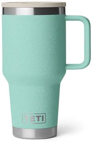 Rambler 30 oz Travel Mug with Flip Straw Lid Stainless Steel, Vacuum Insulated, Leakproof, Cup Holder Friendly, Sea Stone Rambler 30 oz Travel Mug with Flip Straw Lid Stainless Steel, Vacuum Insulated, Leakproof, Cup Holder Friendly, Sea Stone