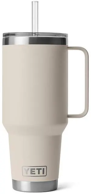 Rambler 42 oz Tumbler with Handle and Straw Lid, Travel Mug Water Tumbler, Vacuum Insulated Cup with Handle, Stainless Steel, Cape Taupe Rambler 42 oz Tumbler with Handle and Straw Lid, Travel Mug Water Tumbler, Vacuum Insulated Cup with Handle, Stainless Steel, Cape Taupe